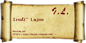 Izsó Lajos névjegykártya