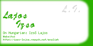 lajos izso business card