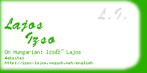 lajos izso business card